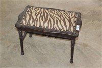 Wood Bench with Padded Seat with Zebra