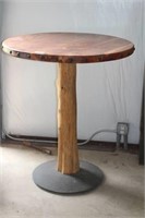 Wood Cantina Table with Nail Head Edge