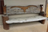 Folk Art Cowboy Bench