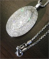 Silver Colored Necklace w/ Pendant