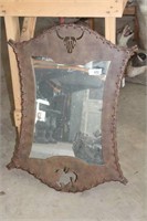Texan Metal Framed Mirror with Leather