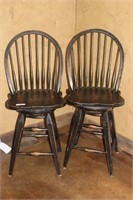 Tall Wood Chairs with Windsor Backs