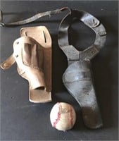 Lot of leather tool and gun belt.