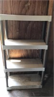 Light gray plastic shelves