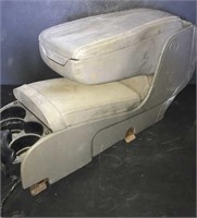 Gray leather center console