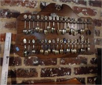 Collection of Spoons & Display