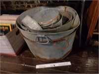 Big Lot of Old Buckets & Pails