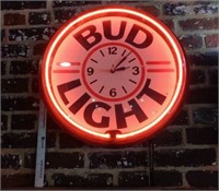 Neon Bud Light Beer SignClock