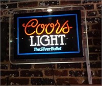 Lighted Coors Light Beer Sign