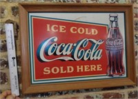 Framed Metal Coca-Cola Sign