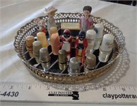 Collection of Thimbles on Mirror Tray