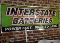 Large Metal Interstate Batteries Sign