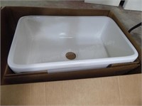 White fire clay sink