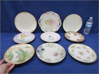 9 antique porcelain plates