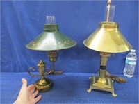 2 brass desk lamps