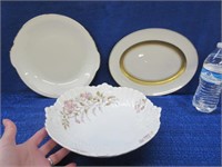 limoges bowl -bavaria plate gold -royal jackson