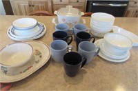 various correlle dishes-mugs & 2 corning ware pcs