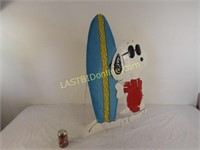 TIN SNOOPY with SURFBOARD LAWN ORNAMENT