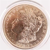 Coin 1881-S Morgan Silver Dollar Brilliant Unc.
