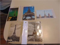 5 Postcards - Eiffel Tower