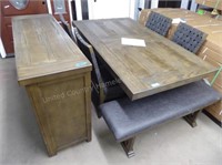 Lawton dining table w/ 4 chairs - bench - server