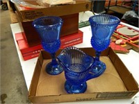 Vintage-Fostoria Glass-Avon-Blue Cobalt Glass