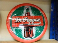 DR PEPPER ROUND TIN SIGN