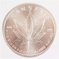 Coin 2015 5 ounce Silver Coin "Cannabis"