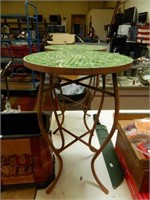 2 MATCHING OUTDOOR TABLES W/MOSAIC TILES ON TOP