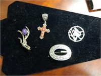 Sterling Lot W/Brooches