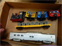VINTAGE TIN TOY TRAIN AND HO CARS