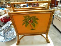 BAMBOO-PALM TREE MAGAZINE RACK