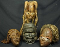 LOT OF FOUR AFRICAN MASKS