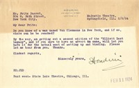 Houdini, Harry. Signed Letter to Frank Ducrot