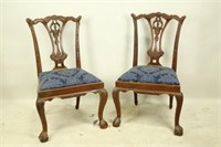 SET OF SIX CHIPPENDALE STYLE MAHOGANY CHAIRS