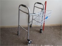 folding aluminum walker (with basket)