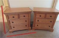 pair of oak nightstands by vaughn-bassett