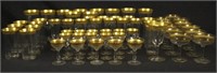 FIFTY-EIGHT PIECES OF TIFFIN GOLD RIMMED GLASSWARE