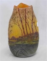 Legras French Cameo 6" scenic vase