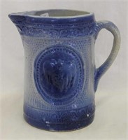 Blue/White Stoneware Cow pitcher