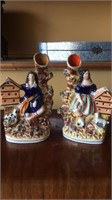 2 Staffordshire ornaments chipped
