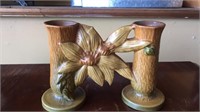 Roseville candle holder