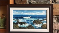 Audrey Cole oil on canvas "Rough Sea"