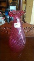 Cranberry Trumpet Vase