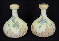 Pair of Mt Washington 7" vases