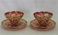 Moser matching pair of cup & saucers