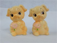 Piglets with Pink Flower S&P Set