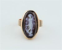 Early Victorian Gold Cameo Ring.Size 6