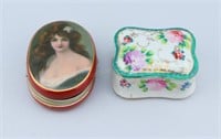 Lot of Two Ceramic Dresser.Ring Boxes