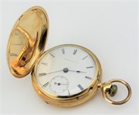 18K Gold American Watch.Pocket Watch.Hunter Case
